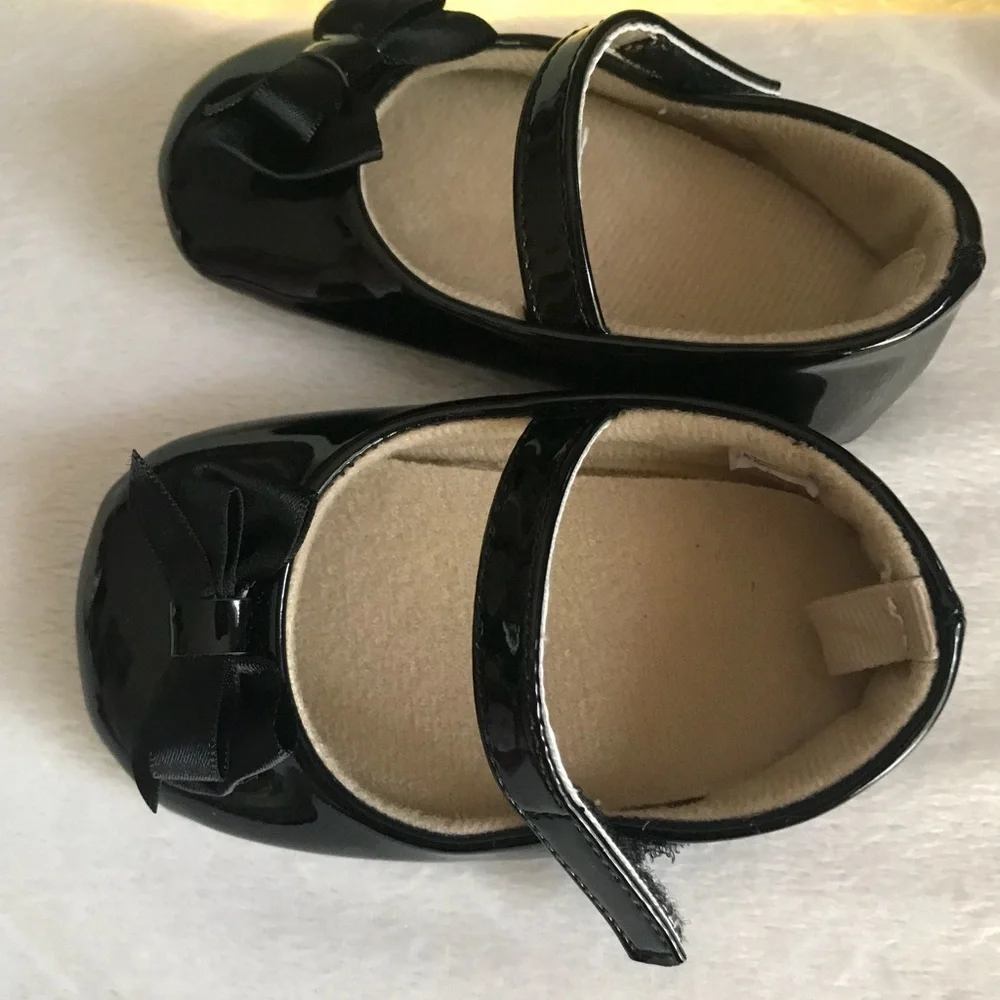 Adorable Black Bow Baby Girl Slipper shoes